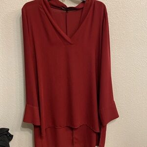 Women’s burgundy long blouse